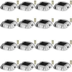 VEVOR Driveway Lights 16-Pack Solar Driveway Lights Bright White with Screw Solar Deck Lights Outdoor Waterproof Wireless Dock Lights 6 LEDs for Path