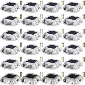 VEVOR Driveway Lights 24-Pack Solar Driveway Lights Bright White with Screw Solar Deck Lights Outdoor Waterproof Wireless Dock Lights 6 LEDs for Path