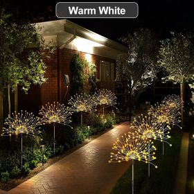 1 Pack Solar Firework Light Outdoor, IP65 Waterproof Solar Garden Flower Lights With 8 Lighting Modes, Decorative Fairy Lights With Stake (Color: Warm White, size: 8 Mode 200LEDS)