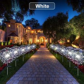 1 Pack Solar Firework Light Outdoor, IP65 Waterproof Solar Garden Flower Lights With 8 Lighting Modes, Decorative Fairy Lights With Stake (Color: White, size: 8 Mode 60LEDS)